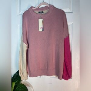 Colorblock Pink Sweater